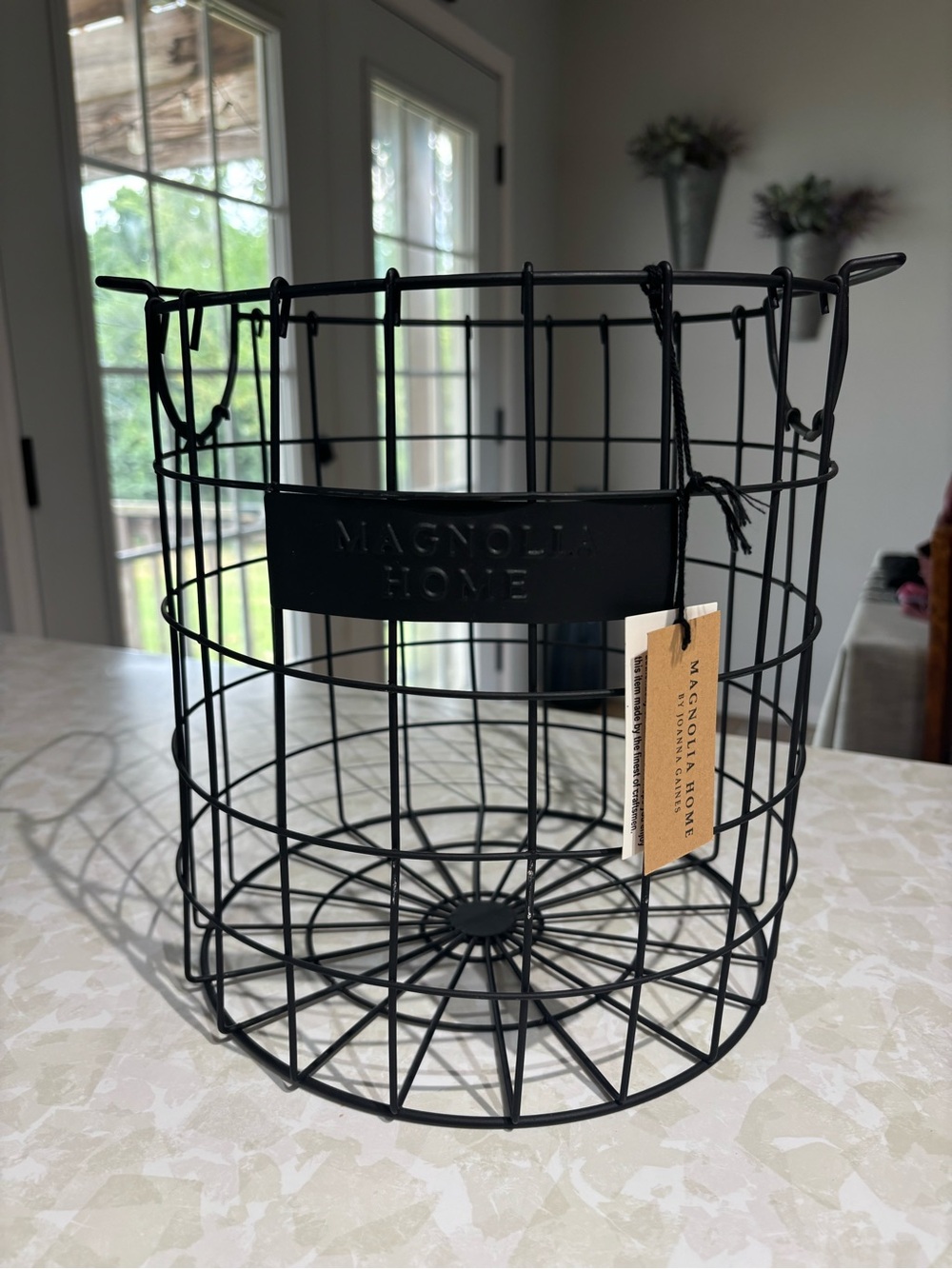Magnolia Black Wire Round Storage Basket-Small